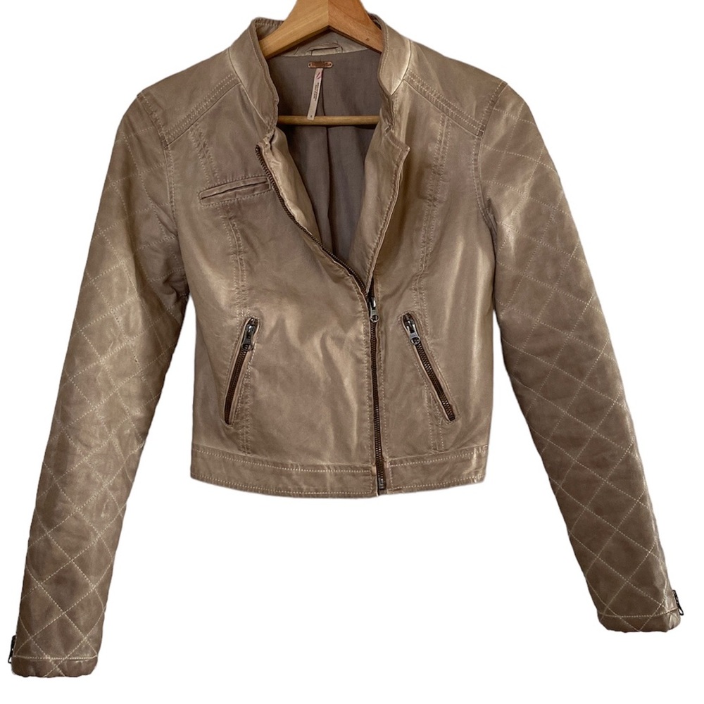 Vegan Leather Quilted Jacket